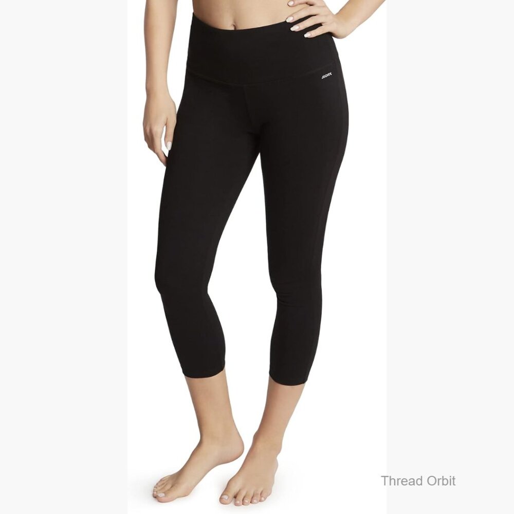 Cotton Spandex Capri Leggings with Wide Waistband for Yoga Fitness